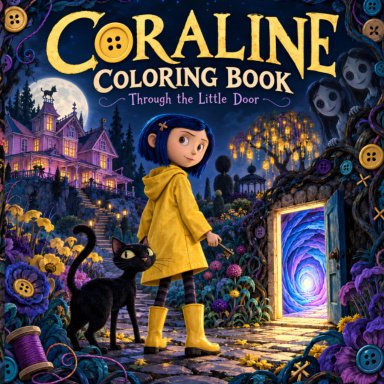 Coraline Adult Coloring Book - Saddle Stitch Edition - 40 Coloring Pages 3 Coraline Adult Coloring Book - Saddle Stitch Edition - 40 Coloring Pages - Image 3